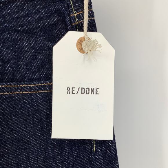 RE/DONE Size 34 Men's 50s Straight Rinse Wash $285 msrp Dark Blue Jeans G13-7 - Picture 5 of 8